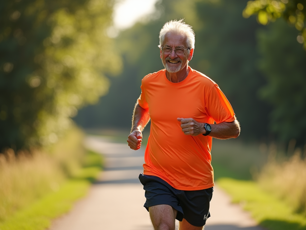 Senior exercising to improve health