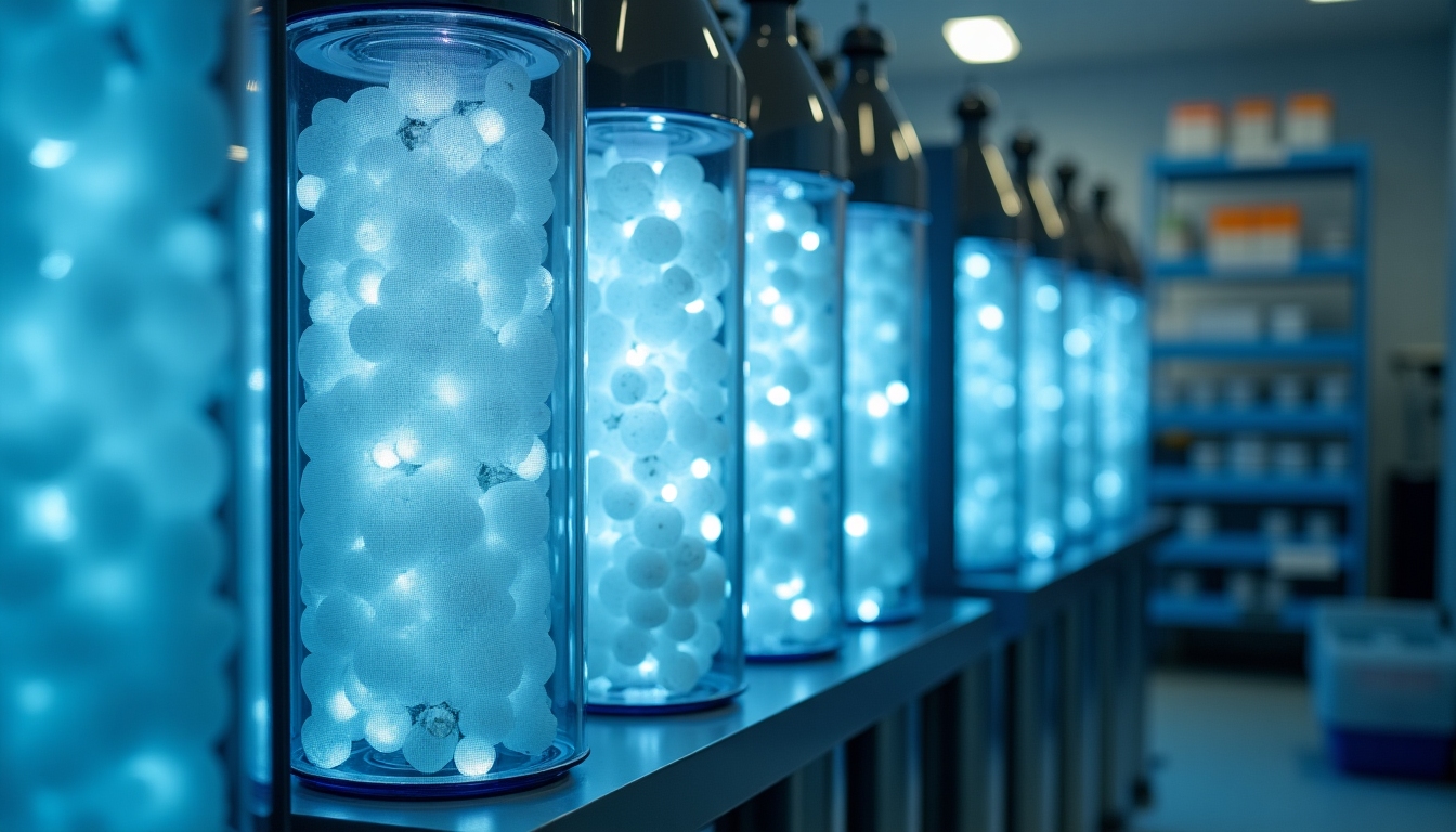Liquid nitrogen tanks in a fertility clinic, used for storing frozen sperm samples safely.