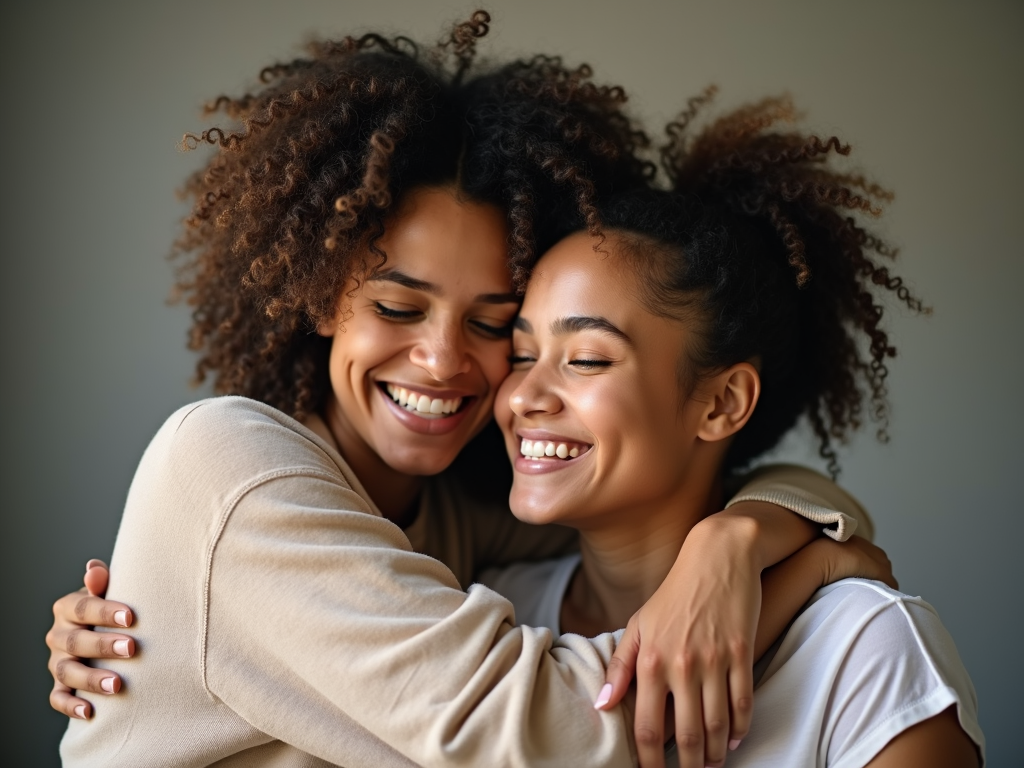 Woman comforted by a friend.