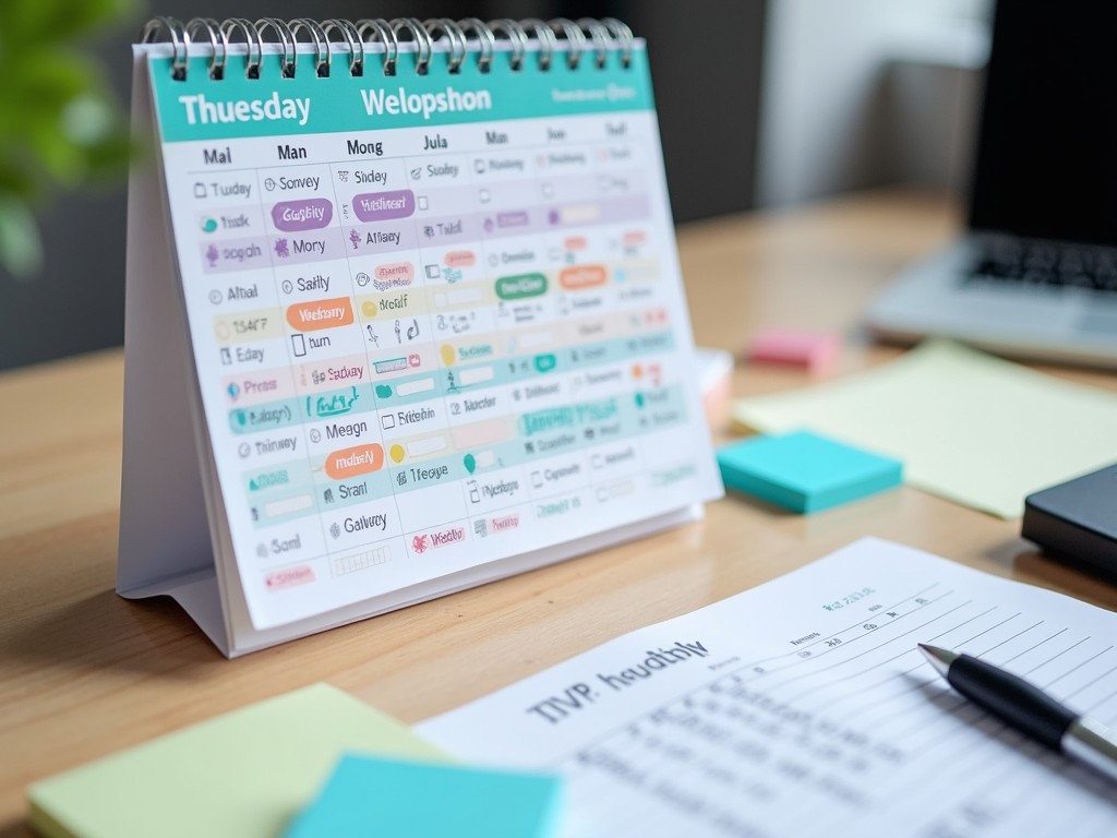 A well-organized calendar to plan IVF medication schedules and doctor appointments.