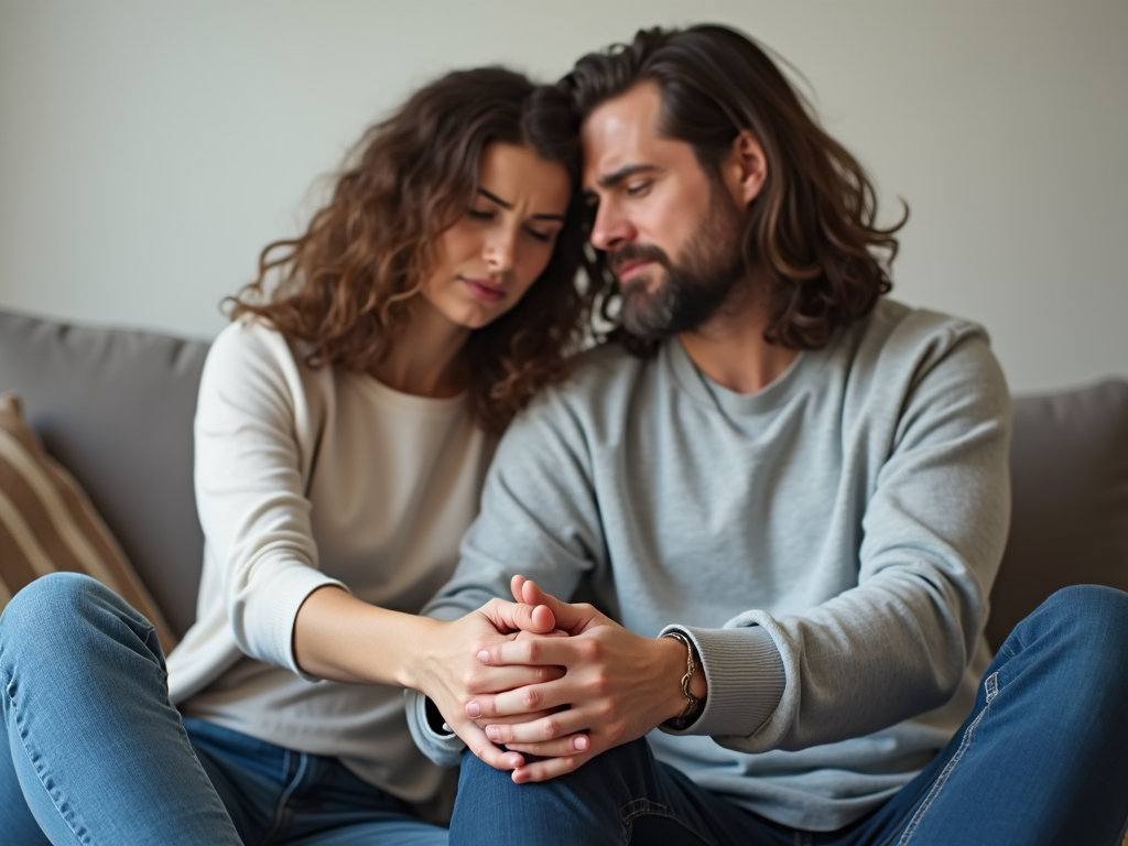 Couple supporting each other through the emotional challenges of infertility