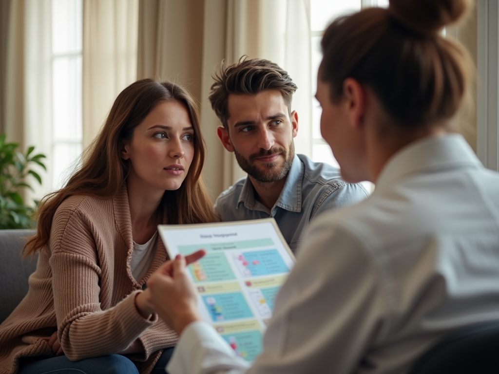 Couple consulting with a fertility specialist
