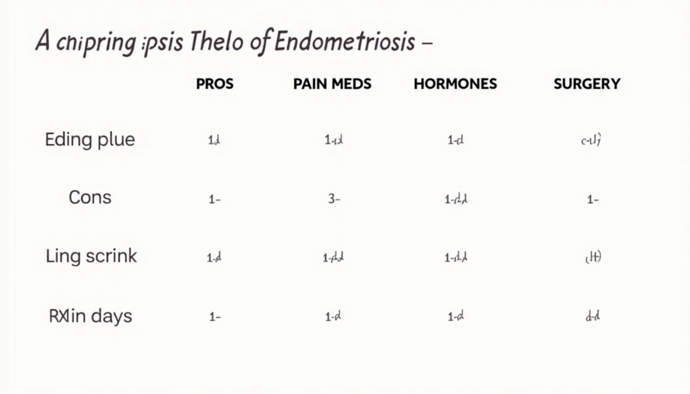 Table of endometriosis treatment options