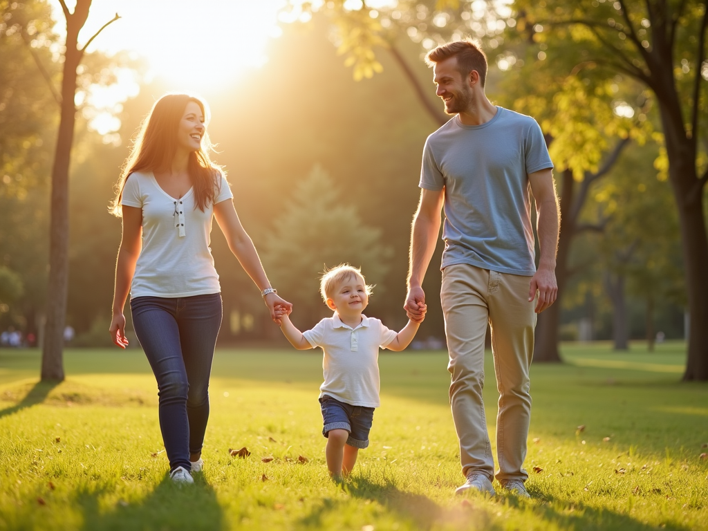 Family enjoying park time