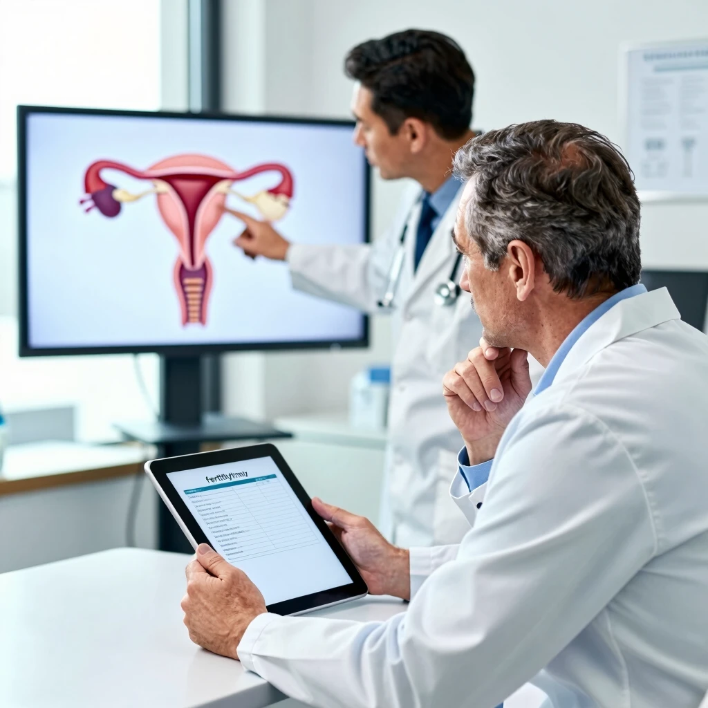 Man discussing male infertility diagnosis with doctor