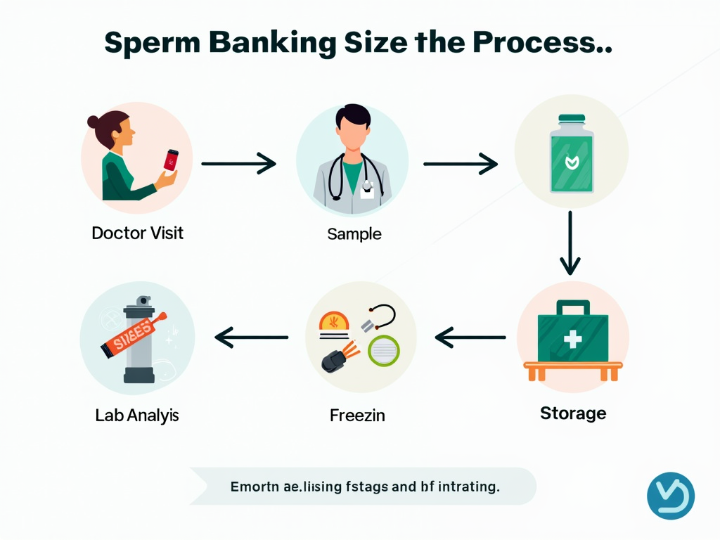 Infographic of sperm banking steps