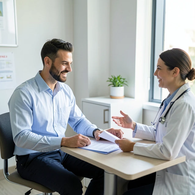 Man consulting with a doctor about fertility