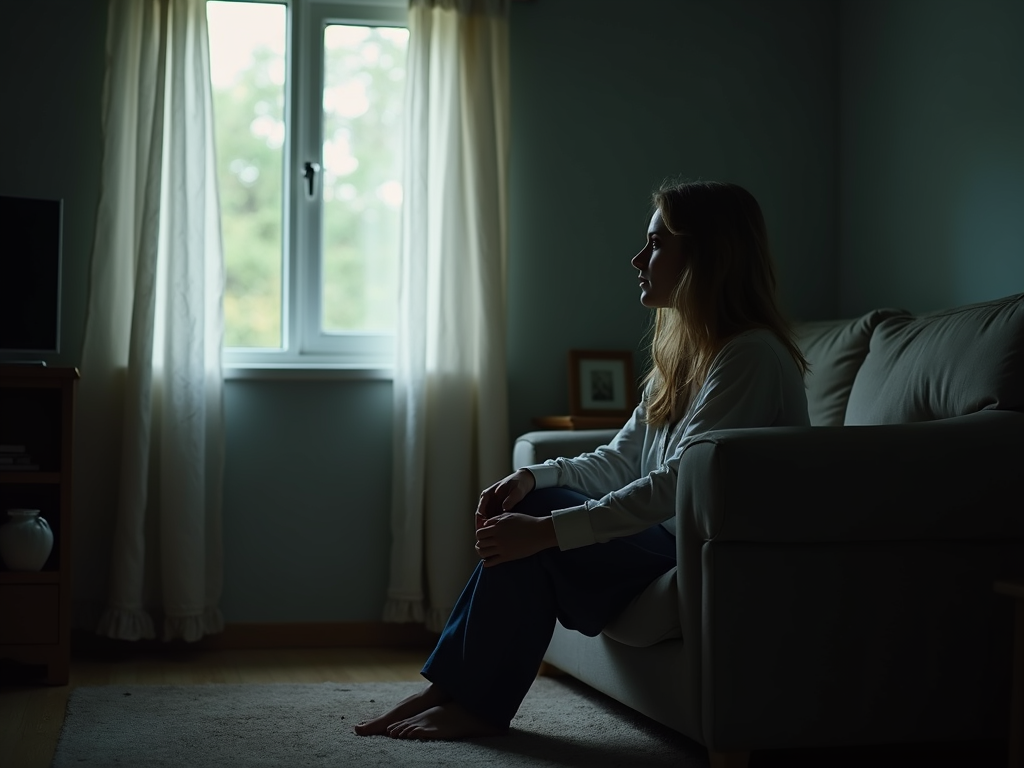 Woman reflecting on her infertility struggles