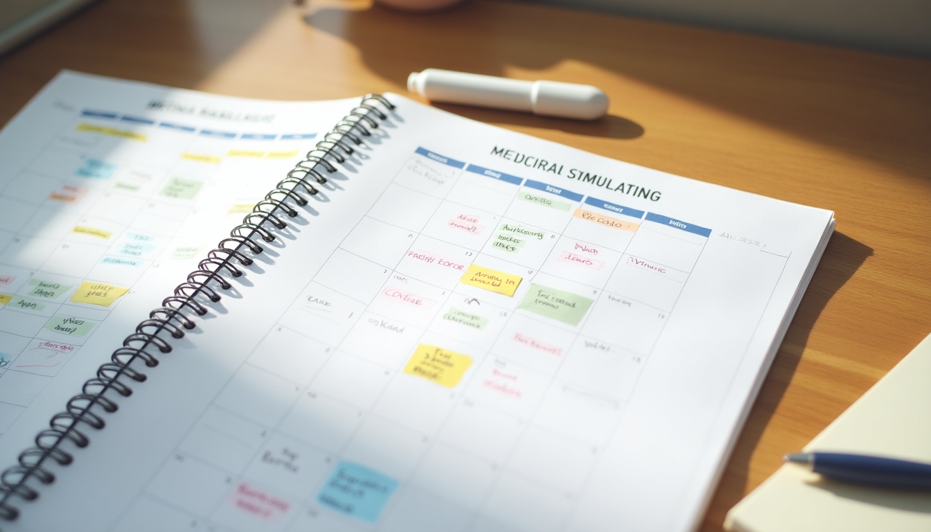 A calendar marked with important dates for ovarian stimulation.