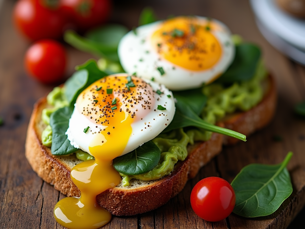 Delicious avocado toast with eggs, a fertility-friendly breakfast option.