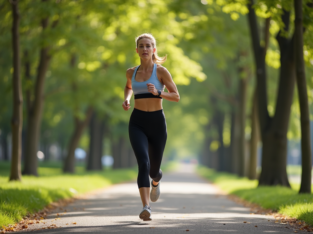 Woman running to manage PCOS symptoms