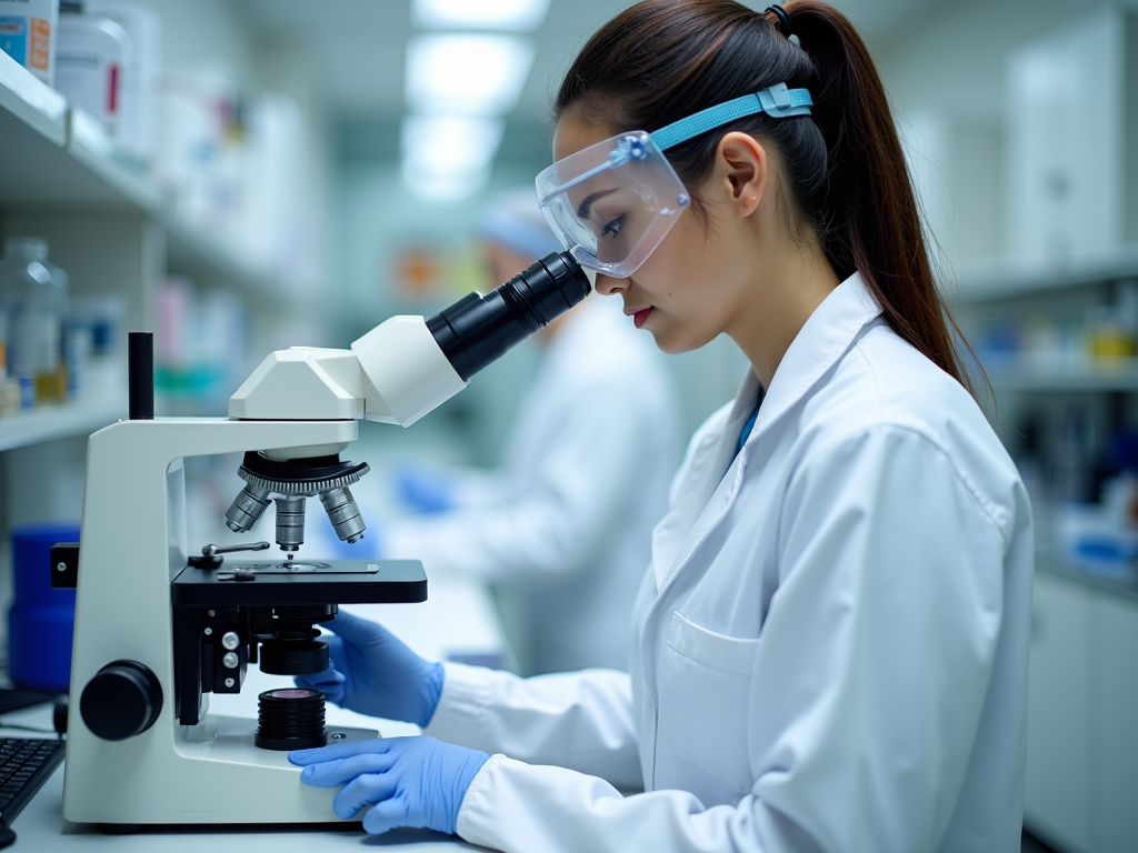 Laboratory technician working with embryos