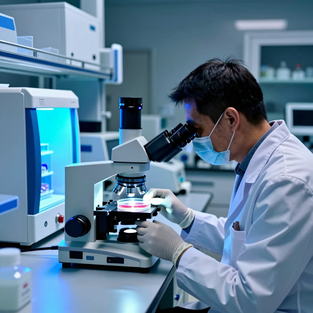Embryologist carefully handling embryos in an IVF lab