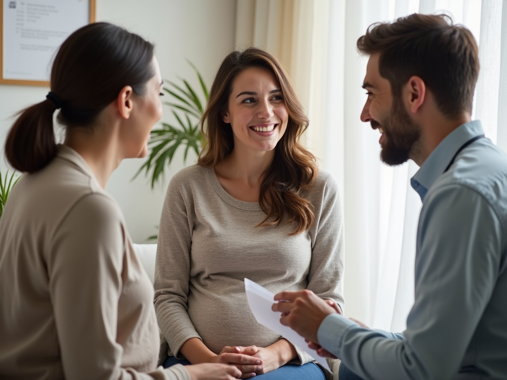Couple discussing fertility treatment with doctor