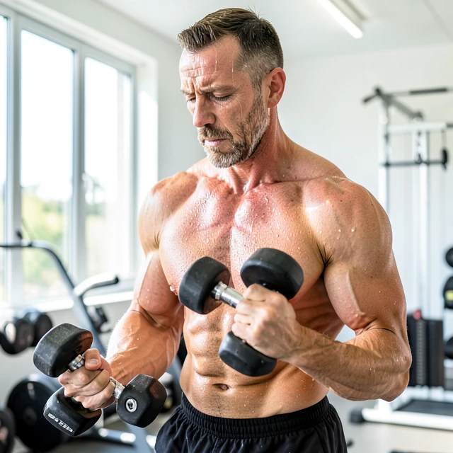 Man doing balanced resistance exercise to enhance sperm quality