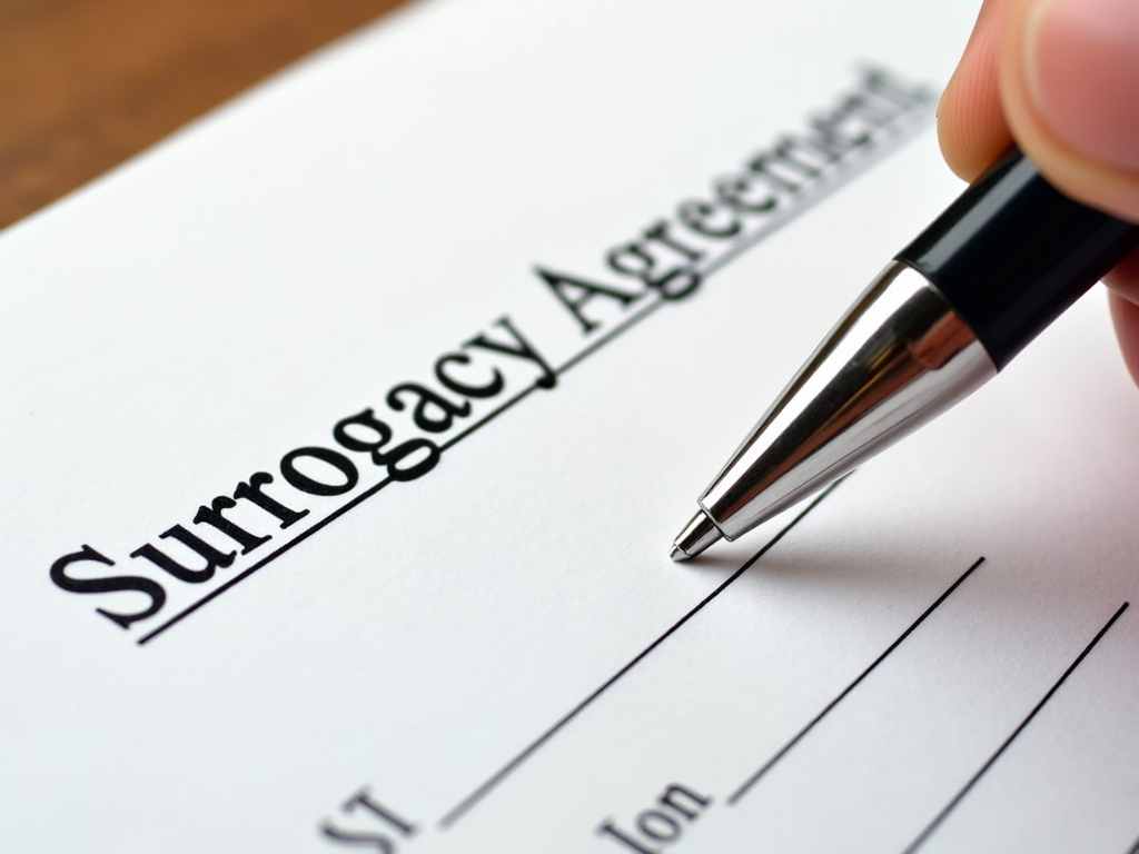 A surrogacy agreement document.
