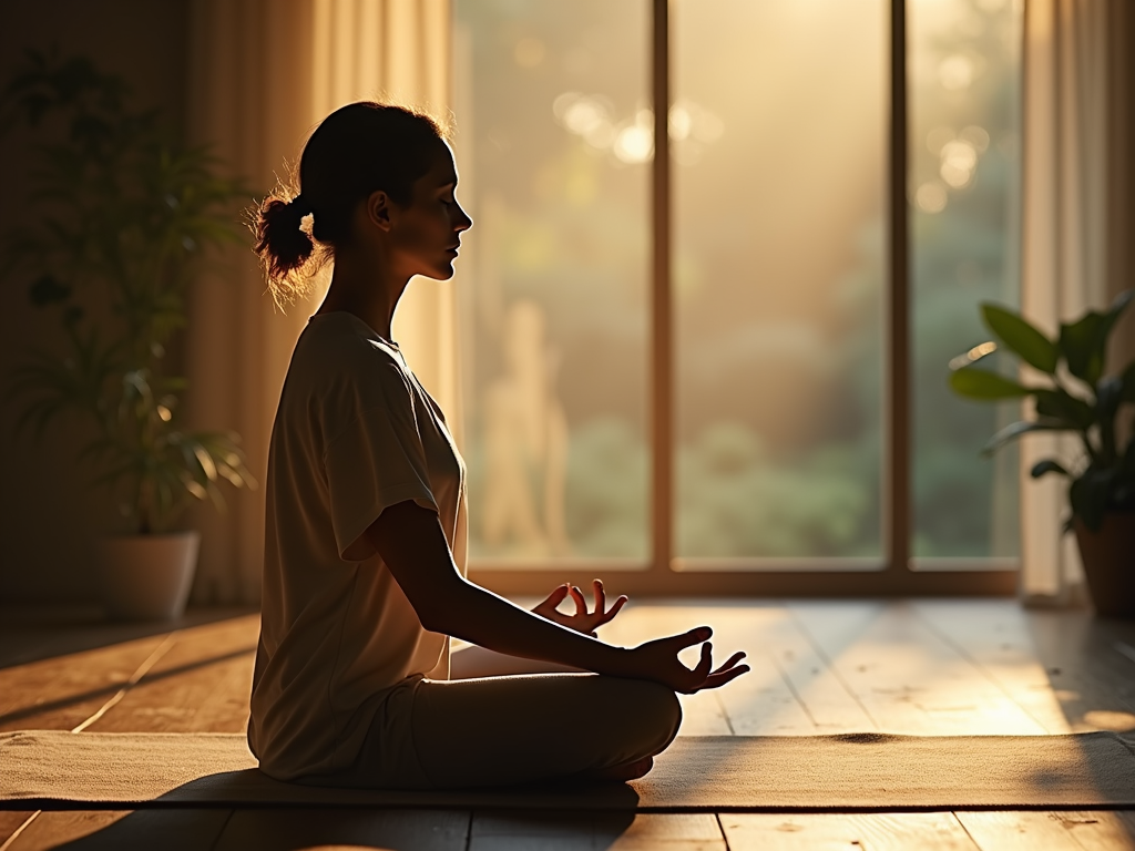 A person practicing mindfulness meditation to manage stress.