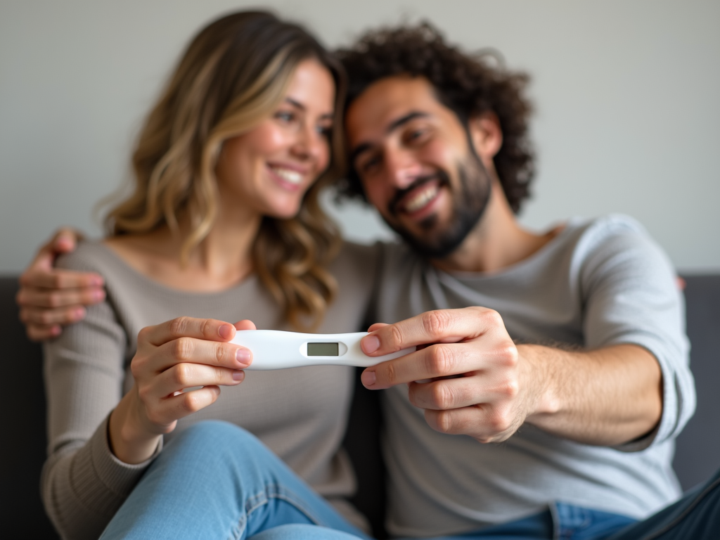 Couple anxiously awaiting pregnancy test results