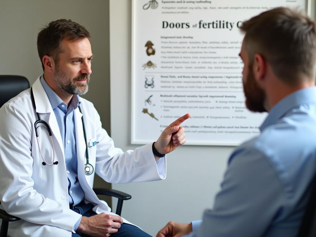 A doctor discussing fertility with a patient.