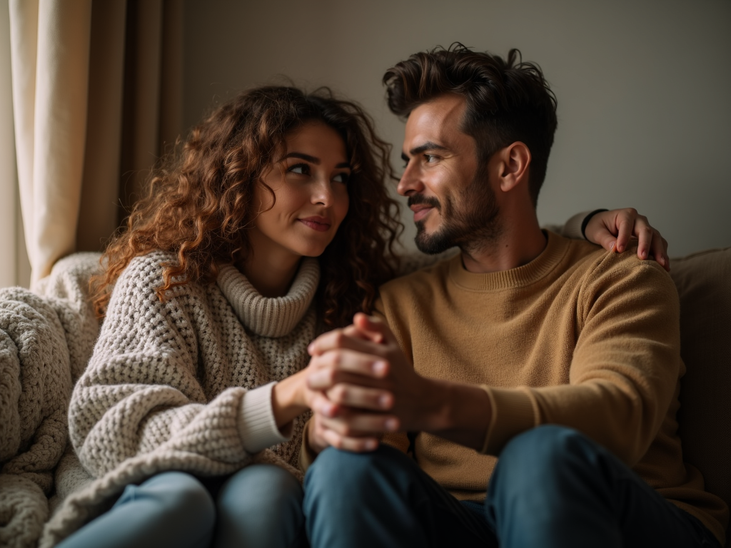 Couple talking about ejaculatory dysfunction