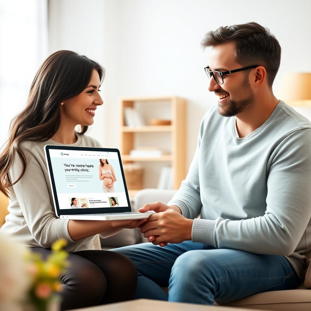 Couple researching fertility treatments online