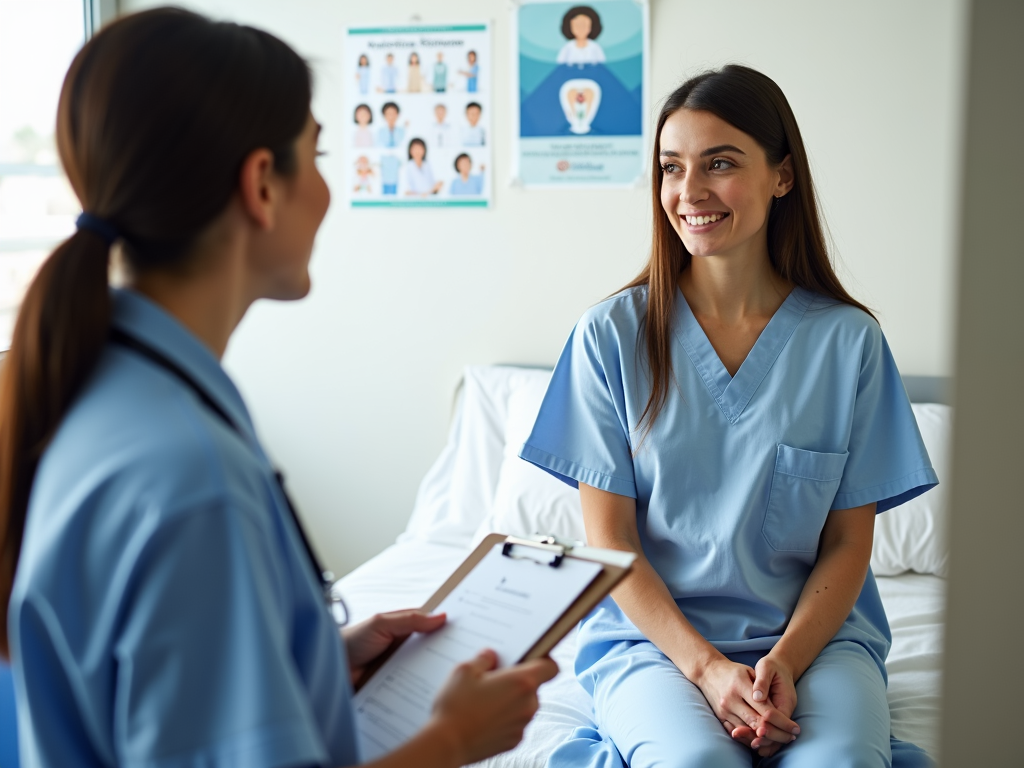 Woman discussing female infertility with a doctor.