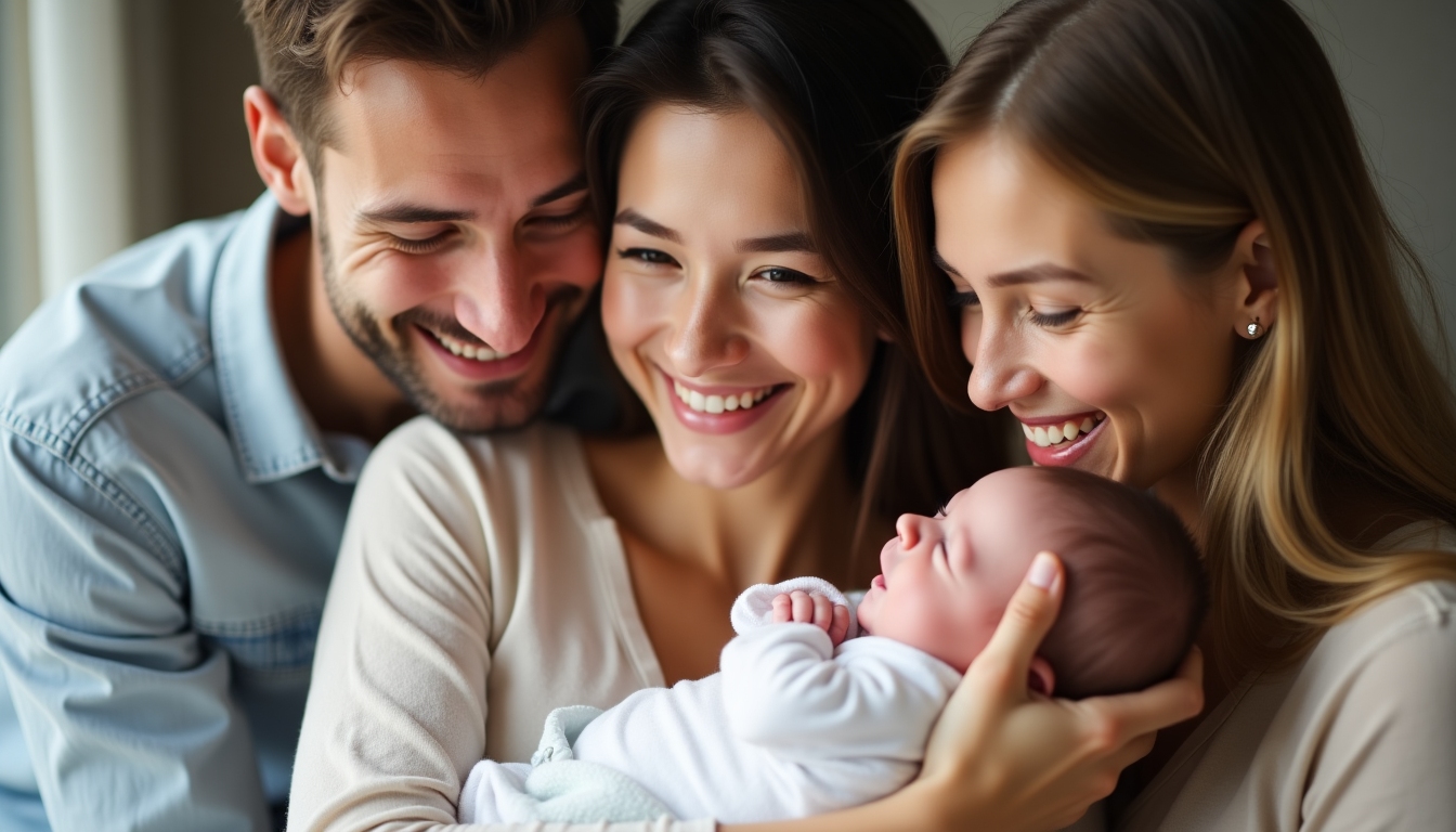 Happy family after fertility journey