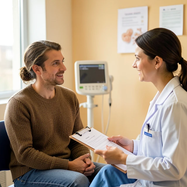 Couple consulting with fertility specialist about advanced treatment options