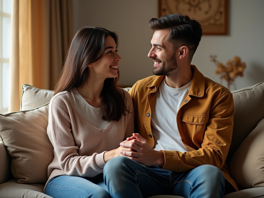 Supportive couple navigating infertility together