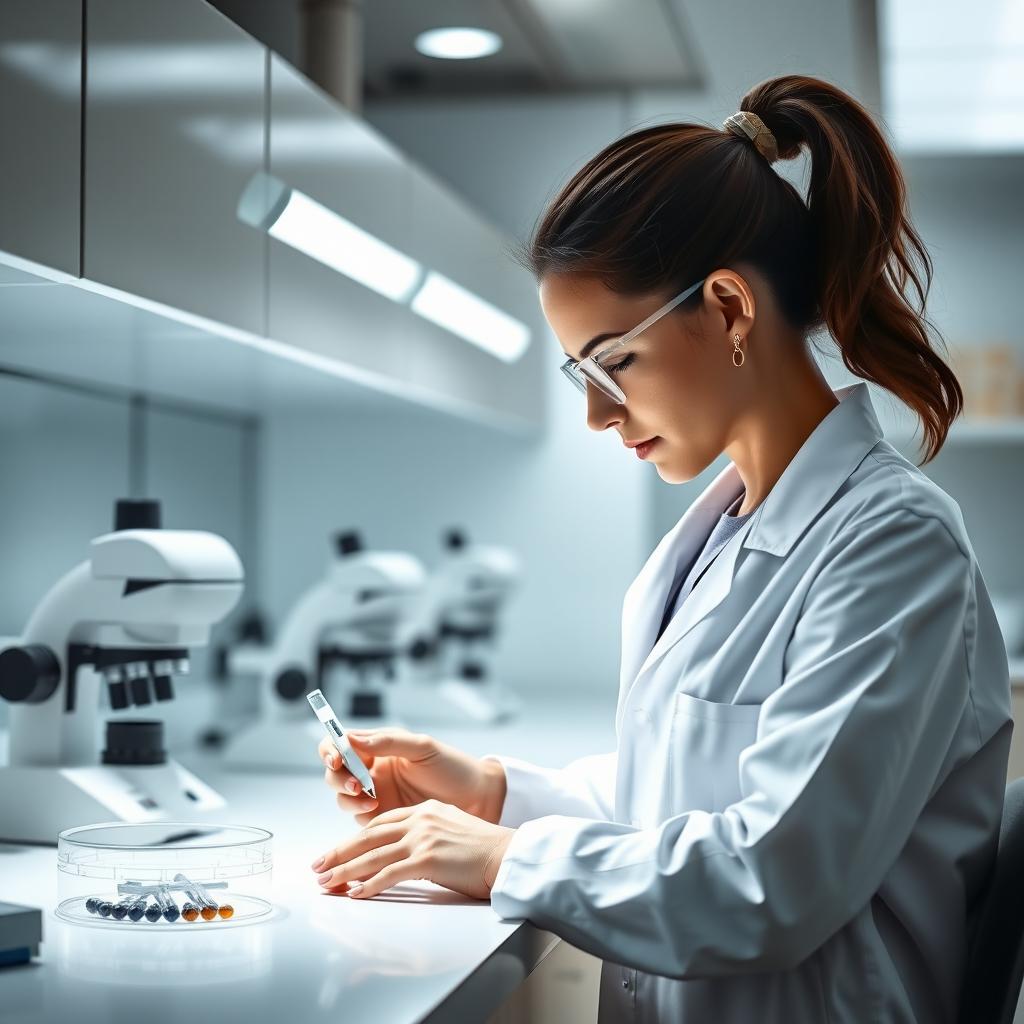 A scientist in a fertility clinic lab works with advanced equipment to handle IVF samples.
