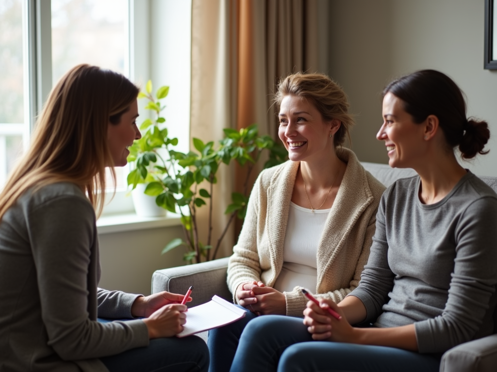 Couple receiving counseling for infertility support