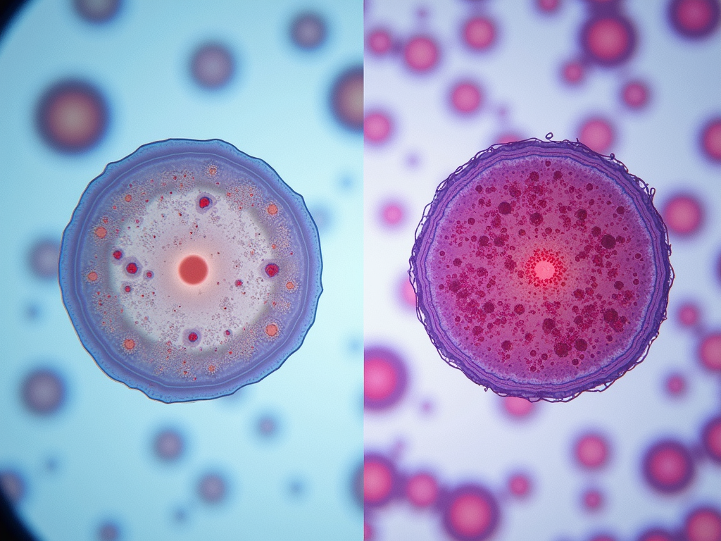 Microscopic view of sperm, highlighting the impact of toxins.