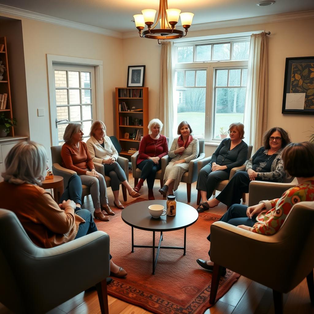 Women sharing stories at a fertility support group