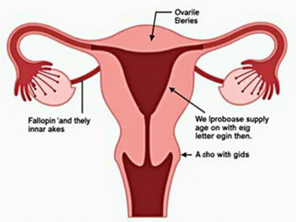 Diagram of female reproductive system highlighting the biological clock and egg supply diminishing over age.