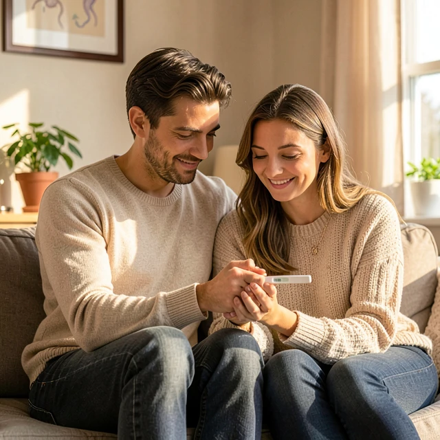 Couple sharing an emotional moment during fertility journey