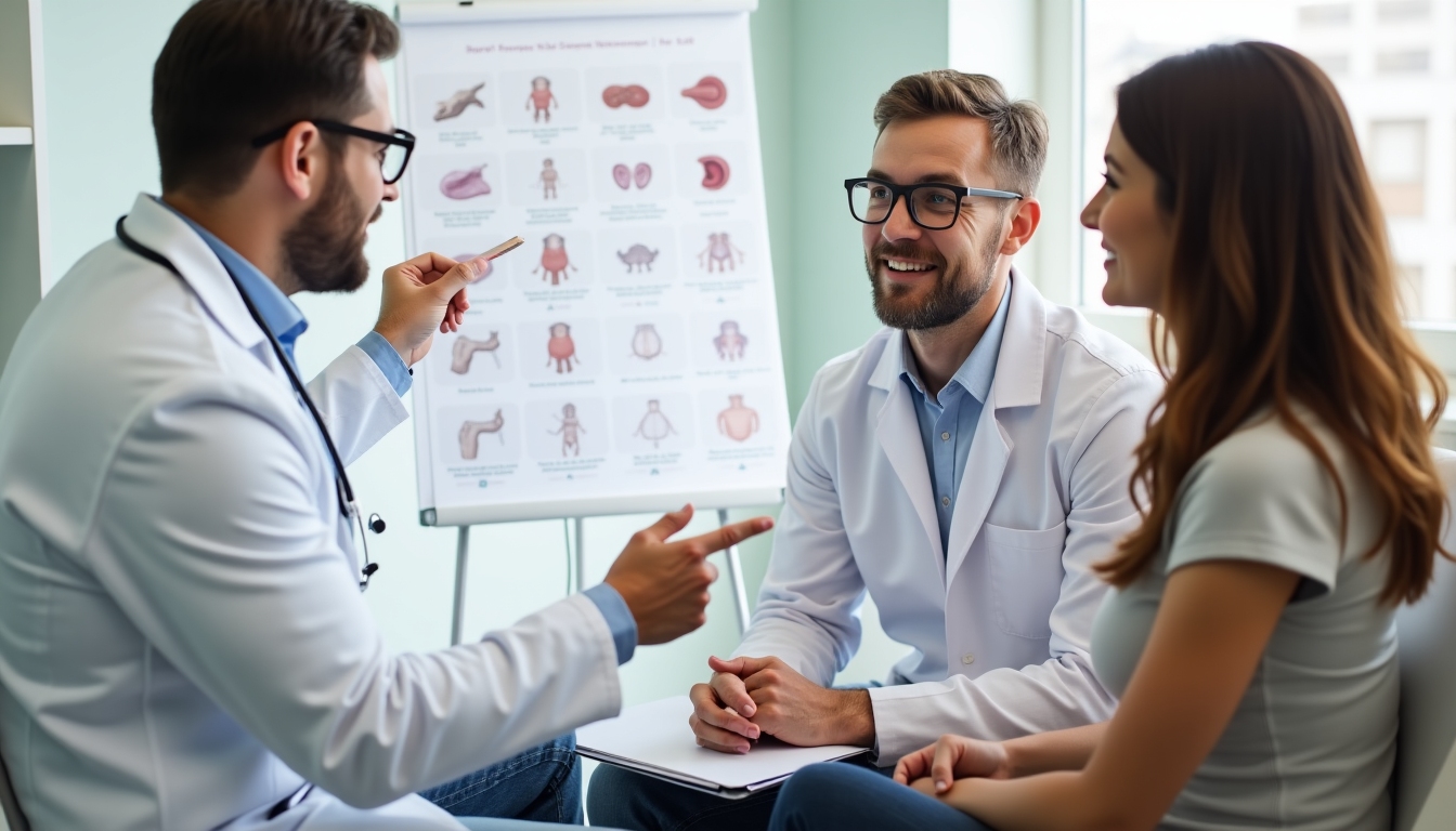 Doctor explaining fertility treatment to couple