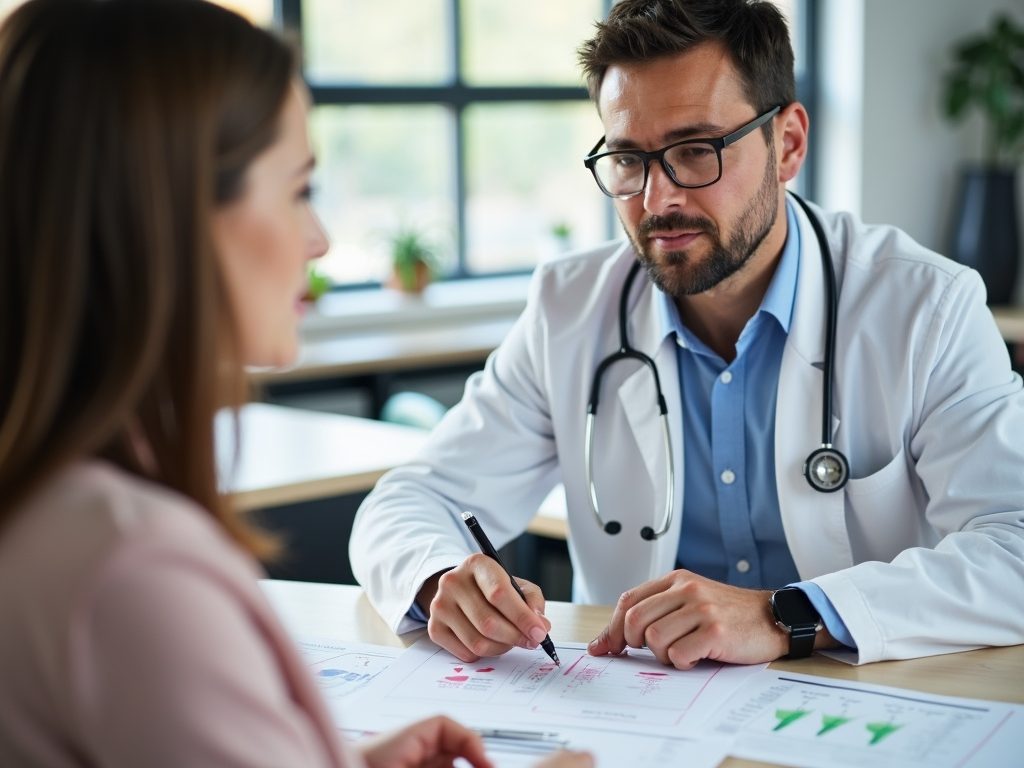 Fertility specialist discussing test results