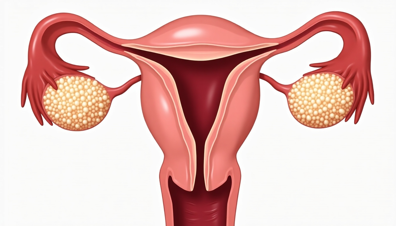 Healthy human ovary illustration