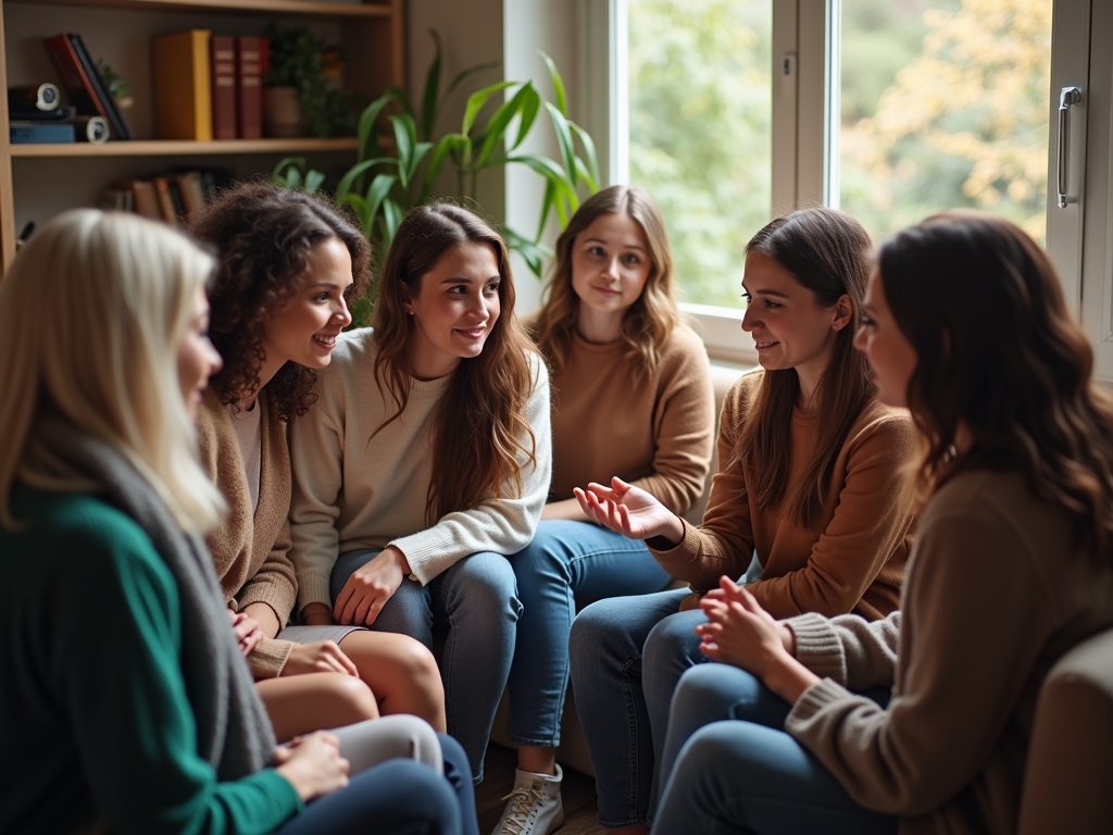 Support group meeting for infertility, emphasizing community and connection