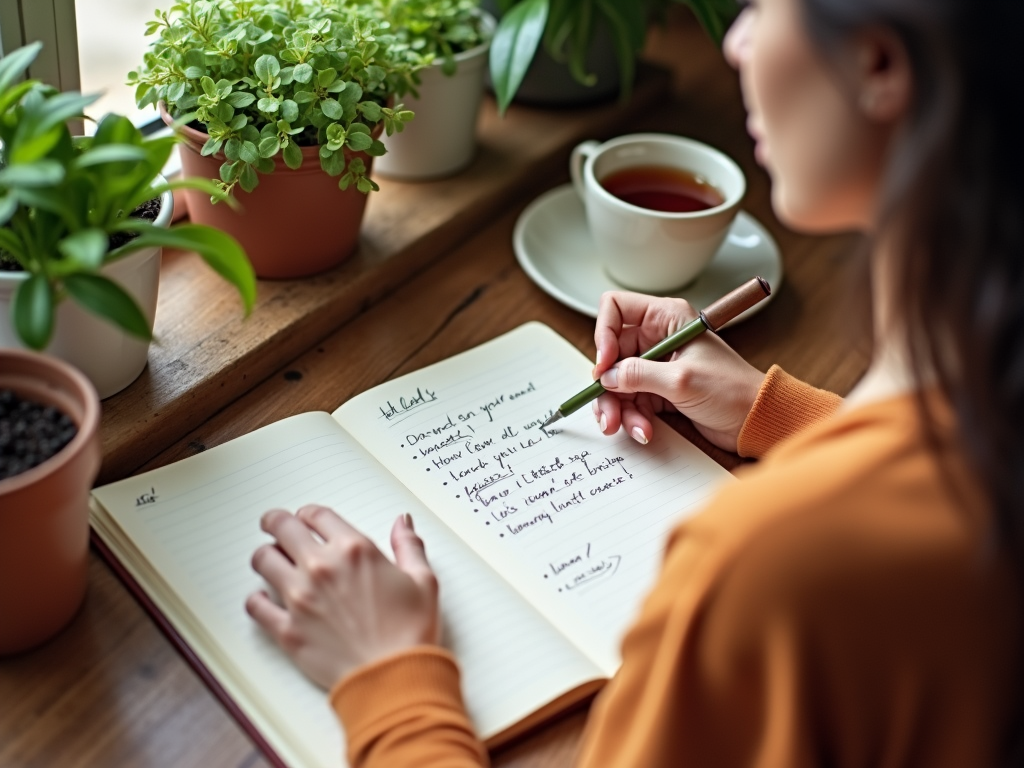 Person journaling fertility goals