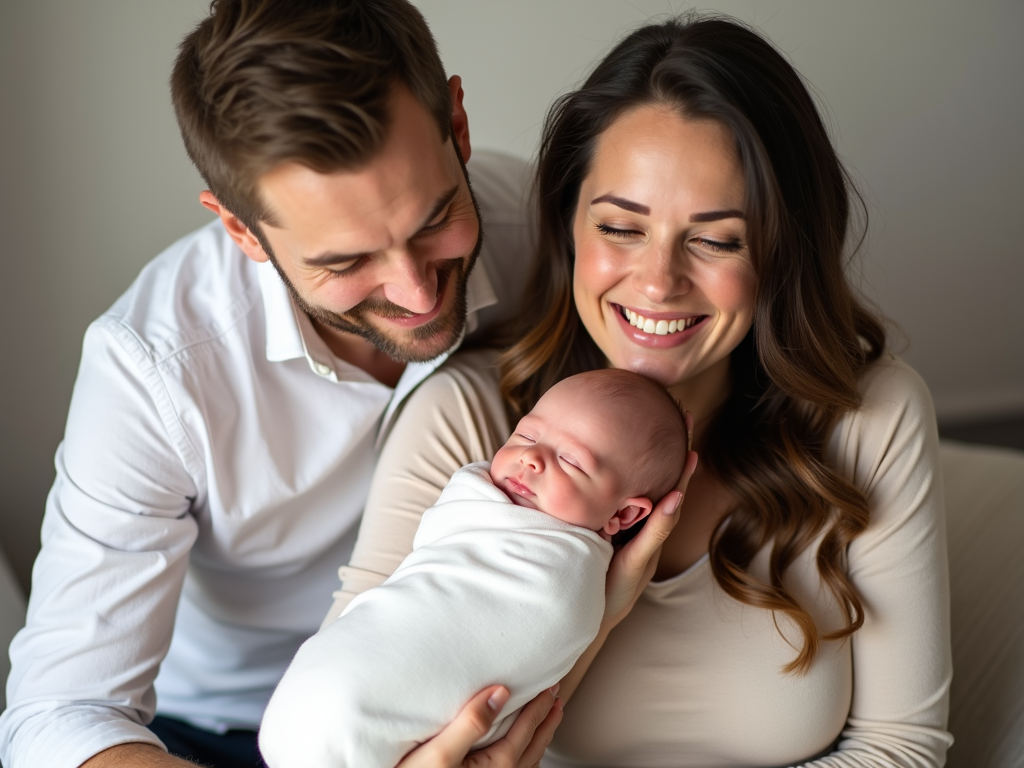 Family with newborn baby