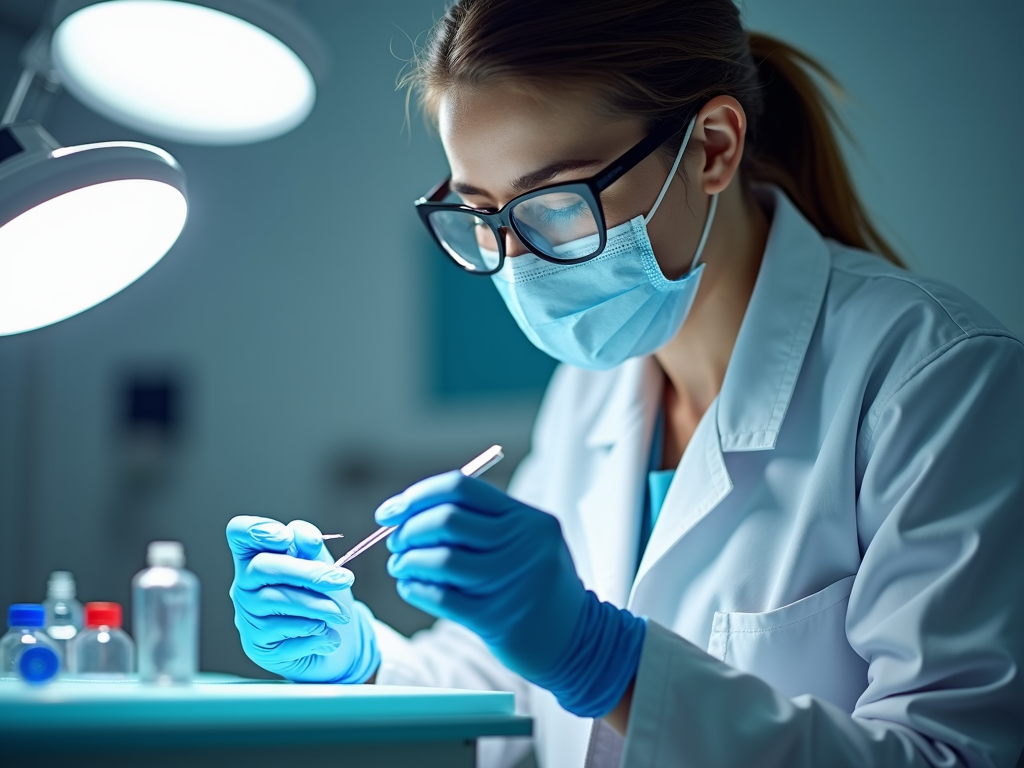 IVF laboratory equipment being handled by a professional