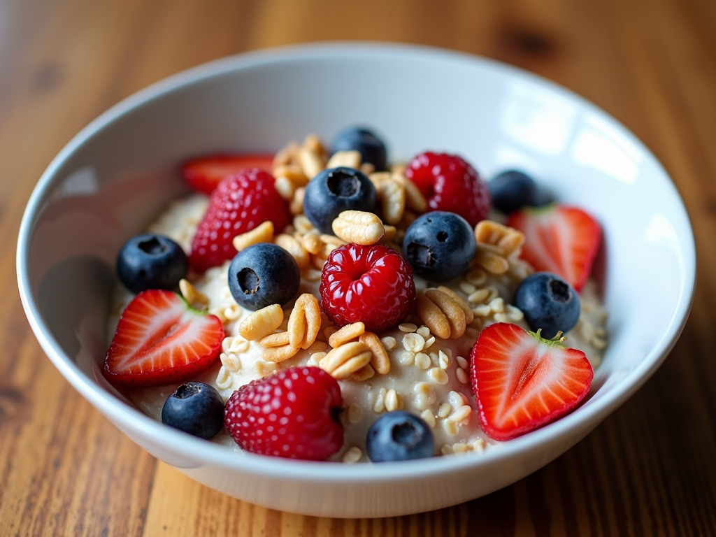 A PCOS-friendly breakfast bowl with whole grains, fruits, and healthy fats.