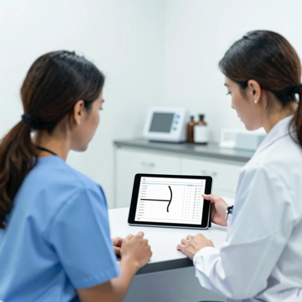 Woman discussing infertility with doctor