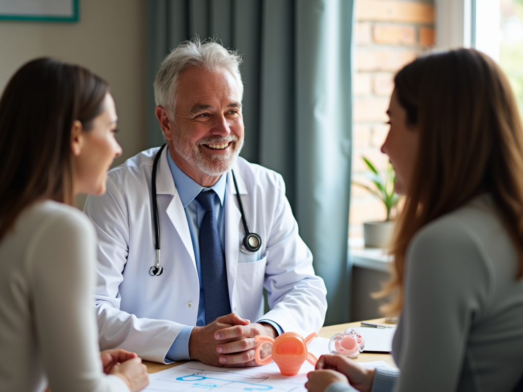 Doctor discussing IVF with a couple