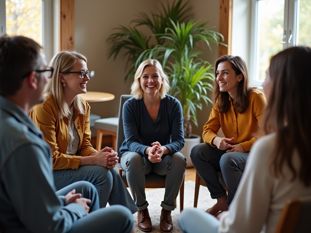 Support group meeting, fostering connection and understanding