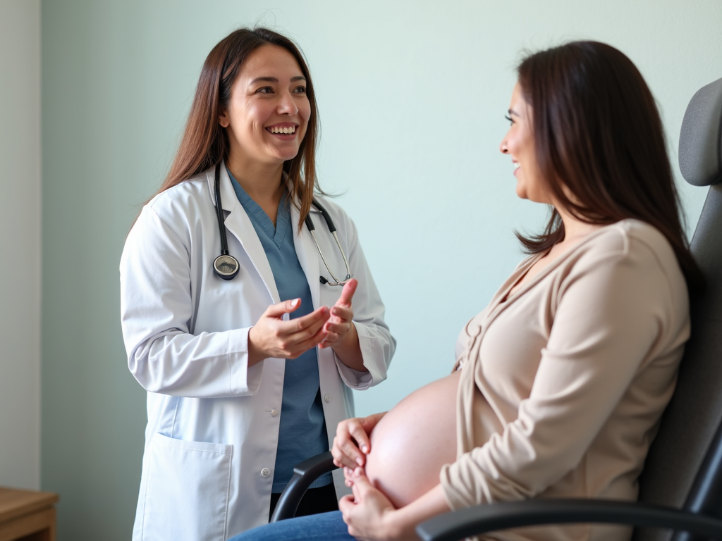 A fertility specialist consulting with a patient, providing personalized care.