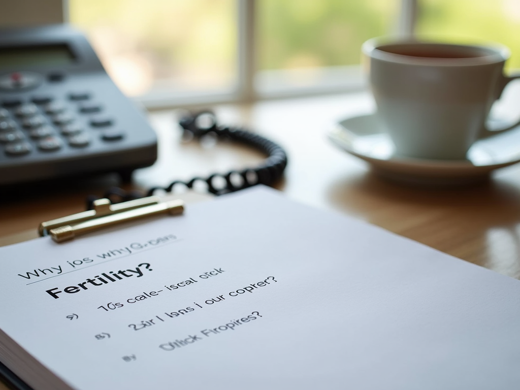 Desk with fertility preservation planning materials