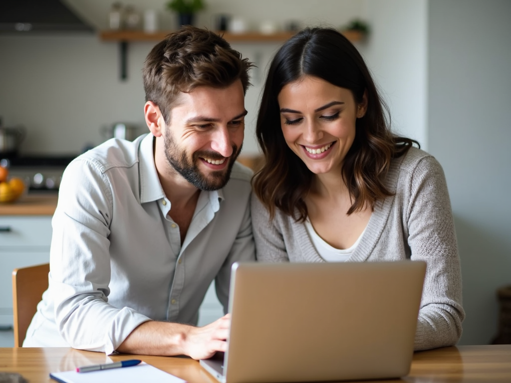 Couple researching fertility tips