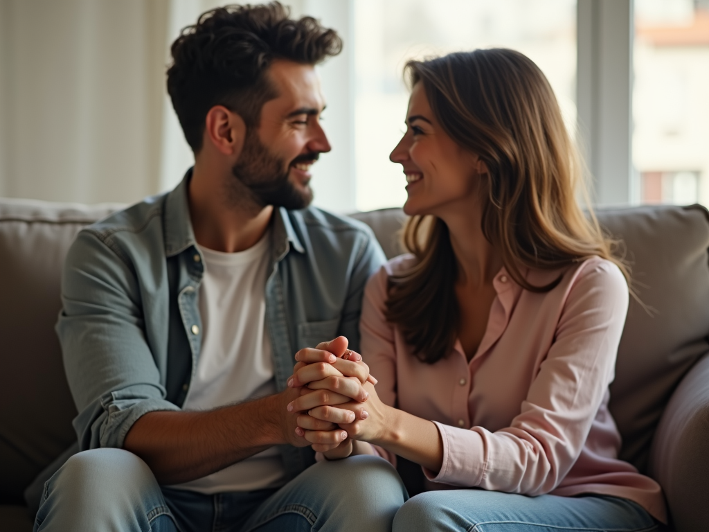 Couple holding hands, symbolizing emotional support